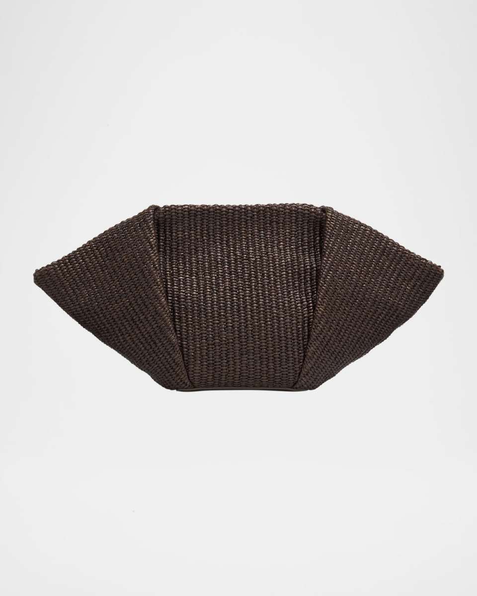 Fan Raffia Clutch Bag